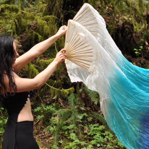 Water Lily Silk Veil Fans - Image 3