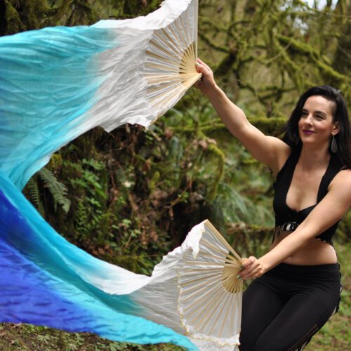 Water Lily Silk Veil Fans - Image 4