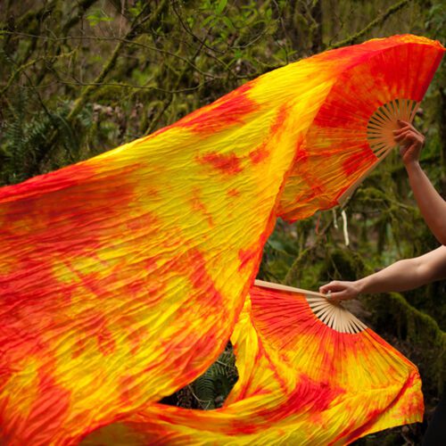 Fire Opal Silk Veil Fans - Image 4