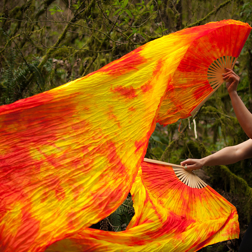 Fire Opal Silk Veil Fans - Image 4