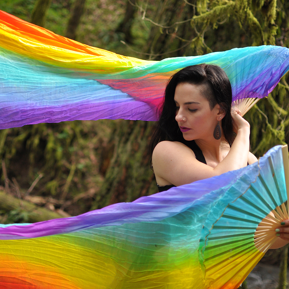 Rainbow Silk Veil Fans - Image 11