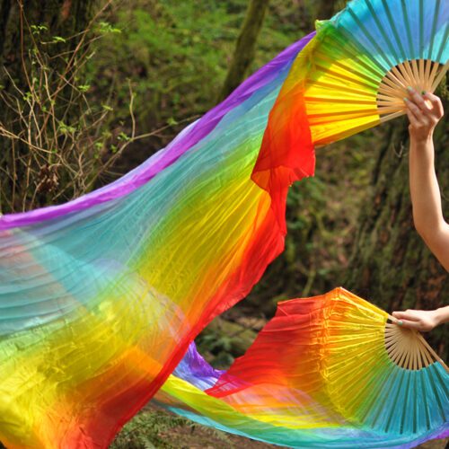 Rainbow Silk Veil Fans - Image 10