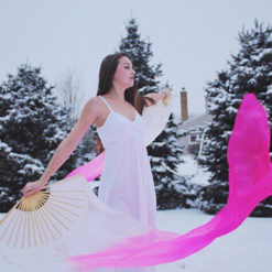 Cherry Blossom Silk Veil Fans
