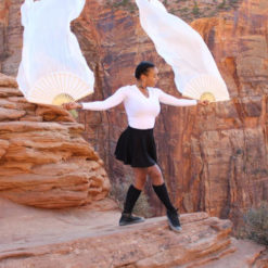 Moonflower Silk Veil Fans - Image 7