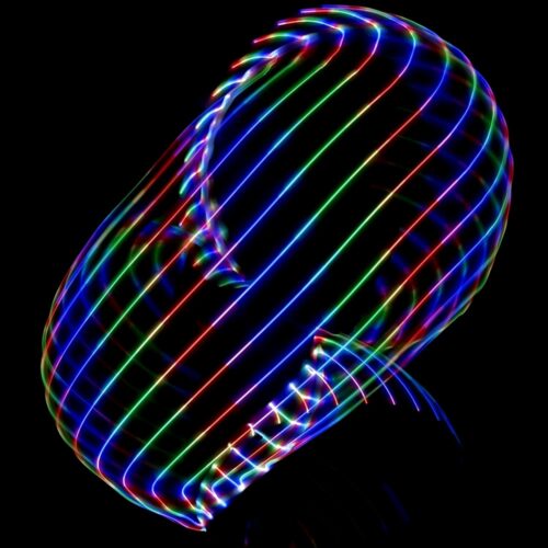 Alternative view of rainbow LED Hoop