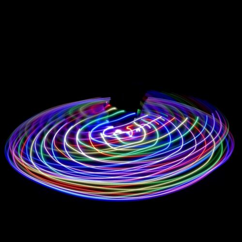 PixelHoop - 26.5" hoop in 5/8" Clear Polypro tubing, removable batteries