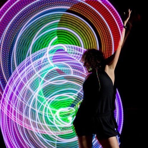 FutureHoop Pro - 33" hoop in 3/4" Transucent Lilac tubing, non-removable batteries