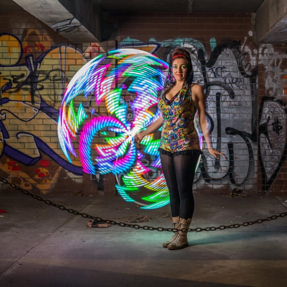 FutureHoop Designer - 26" hoop in 5/8", Clear Polypro tubing, HD LEDs, non-removable batteries (Ready to Ship)