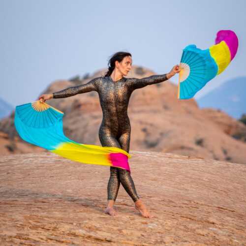 Alternative view of Wildflower Silk Veil Fans